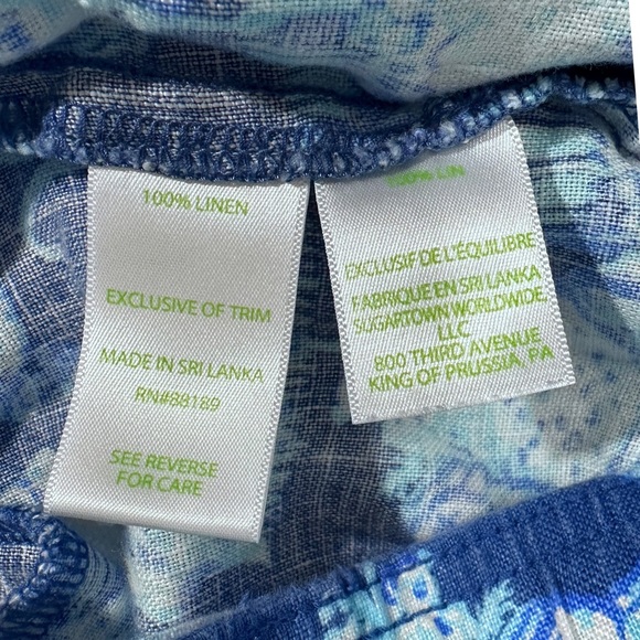 Lilly Pulitzer Florita Linen Pants in Deep Indigo Joy Ride [1449] - Picture 8 of 8